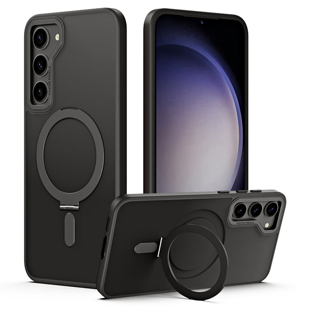 For Samsung Galaxy S23 TPU Acrylic Magnetic Cell Phone Case Ring Kickstand Matte Phone Cover For Samsung Galaxy S23 TPU Acrylic Magnetic Cell Phone Case Ring Kickstand Matte Phone Cover